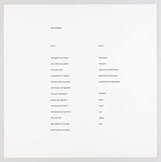 Print, "Color / Moire" Portfolio List of Plates