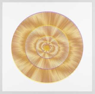 Print, "purple lines on yellow lines, Plate 18, "Color/Moire" Portfolio