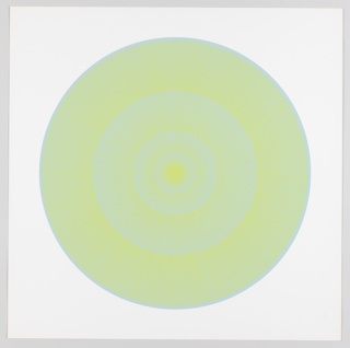 Print, "chartreuse over light blue", Plate 6, "Color/Moire" Portfolio