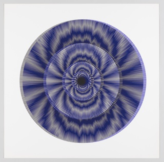 Print, "black lines on blue lines", Plate 17, "Color/Moire" Portfolio