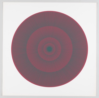 Print, "dark green over scarlet", Plate 1 "Color / Moire" Portfolio