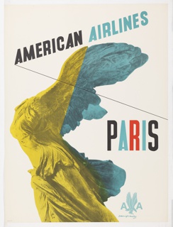 Poster, American Airlines to Paris