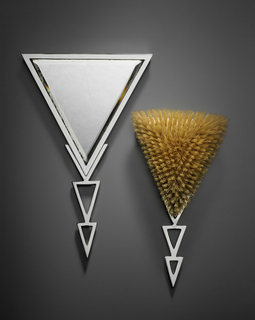 Vanity Set: Hand Mirror And Hair Brush
