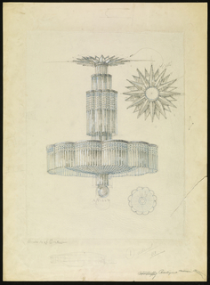 Drawing, Design for Chandelier, Barbizon- Plaza Hotel