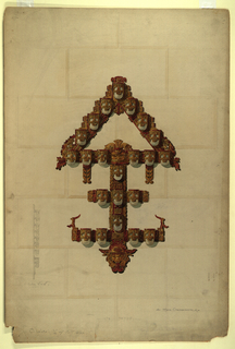 Drawing, Design for a bracket or sconce lighting fixture for the Fisher (Mayan) Theater, Fisher Building, Detroit, Michigan