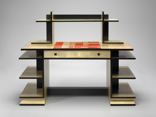 Desk And Bookcase With Side Chair And Blotter