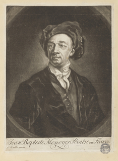 Bound Print, Portrait of Monnoyer from "Le Livre de toutes sortes de fleurs d'après nature"