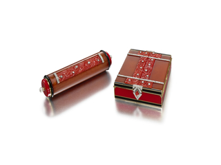 Compact And Lipstick Baton, Rose