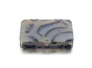 Cigarette Or Card Box, Striped Agate