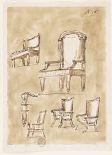 Drawing, Designs for Chairs