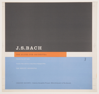 Record Cover, The Suites for Orchestra by J.S. Bach