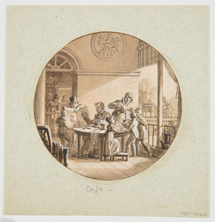 Drawing, Design for a Painted Porcelain Plate, Café (Coffee) from the Service des Objets de Dessert (Dessert Service)