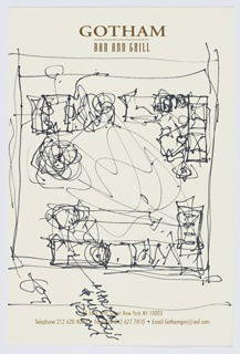 Drawing, Sketch of Martin and Mickey Friedman's Living Room, 18 East 12th Street, New York, NY