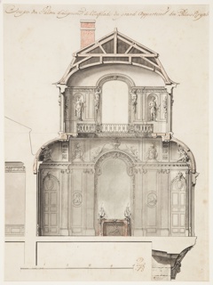 Drawing, Preliminary Design for the Salon d'Angle at the Palais Royal, Paris, France