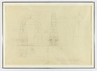Drawing, Studies for the Omitted Tower Arch