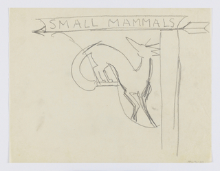 Drawing, Design for Signpost, Small Mammals