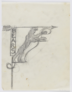 Drawing, Design for Signpost, Bear
