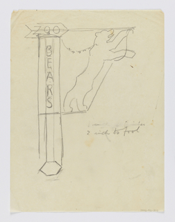 Drawing, Design for Signpost, Bear