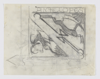 Drawing, Design for Signpost, Antelopes
