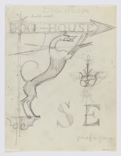 Drawing, Design for Signpost, Hound