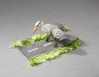 Grey Heron Airplane Ring Object With Ring