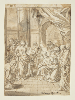 Drawing, Christ and the Adulterous Woman