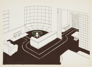 Drawing, Design for Living Room, George C. and Eleanor Hutton Rand Apartment, 46 Washington Mews, New York, NY