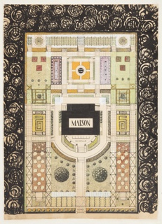 Drawing, Jardin d'Amour (Ground Plan for a House and Formal Garden: "Love Garden")