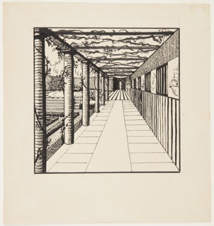 Drawing, Galerie de Droite du Jardin Clos (Gallery to the right of an Enclosed Garden)