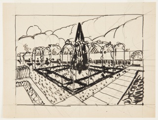 Drawing, L'If Noir dans le Jardin d'Amour (Black Yew Tree in Garden of Love)