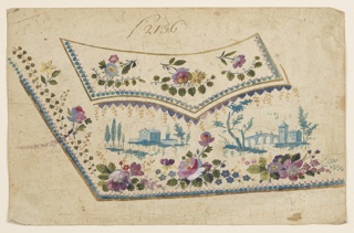 Drawing, Design for Embroidery, Gentleman's Waistcoat Pocket