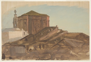 Drawing, Rooftops near Sant'Andrea delle Fratte from the Via Gregoriana, Rome