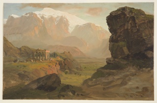 Drawing, View of Delphi (?). Greece