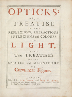 Book, Opticks, or, A Treatise of the Reflections, Refractions, Inflexions and Colours of Light. . . .