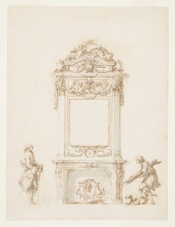 Drawing, Design for a Fireplace, Antinous Room, Villa Albani, Rome, Italy