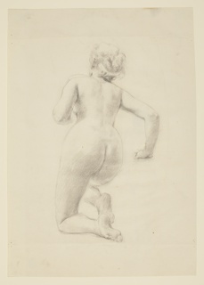 Drawing, Study for a kneeling woman, “Vintage Festival,” Mendelssohn Glee Club, New York, NY