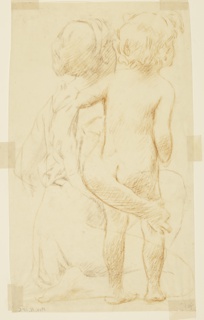 Drawing, Study for a seated woman holding a child, “Vintage Festival,” Mendelssohn Glee Club, New York, NY