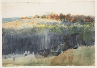 Drawing, Valley and Hillside