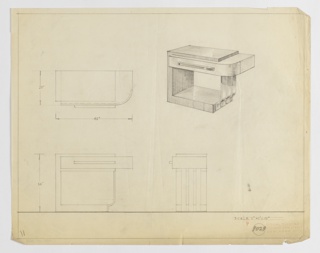Drawing, Design for End Table with Drawer