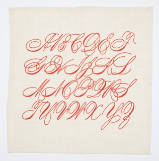 Napkin, Spencerian Alphabet