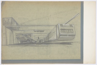Drawing, Design for Monorail Station, MacArthur Airport, Long Island, NY