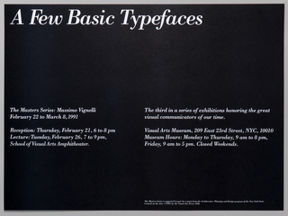Poster, A Few Basic Typefaces