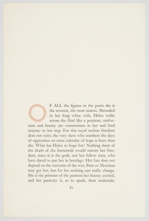 Print, Sample Page of On The Iliad