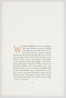 Print, Sample Page of On The Iliad