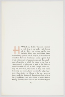 Print, Sample Page of On The Iliad
