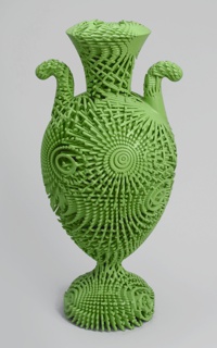 Tall Green Bloom Urn Urn