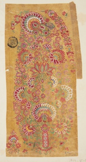 Drawing, Design for Woven Shawl with Paisley Motifs
