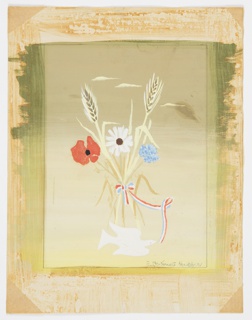 Drawing, Design for a Magazine Cover with Flowers