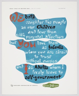 Print, Great Ideas of Western Man Featuring Thomas Jefferson