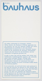 Brochure, Bauhaus 50 Jahre